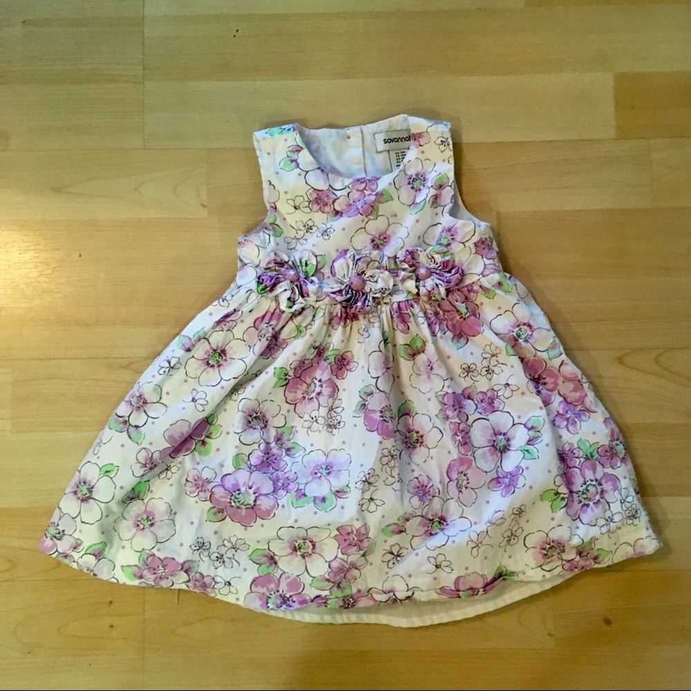 Purple and White Floral Baby Dress